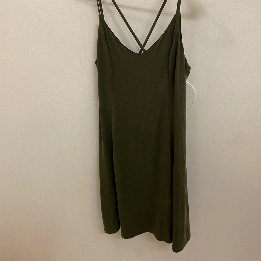 Olive green flowy dress